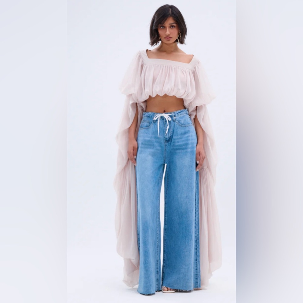 AKIRA SLOUCHY SQUARE NECK LONG SLEEVE BLOUSE TOP 1X NWT - Picture 6 of 14